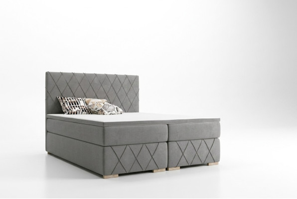 Box spring bed complete set mattress & topper luxury upholstery 180x200cm beds new