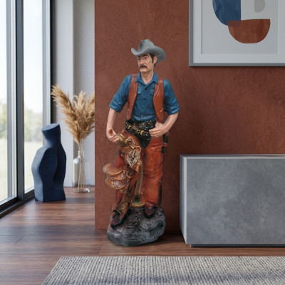 Statue sculpture lumberjack cowboy figure statues sculptures hand-painted figures