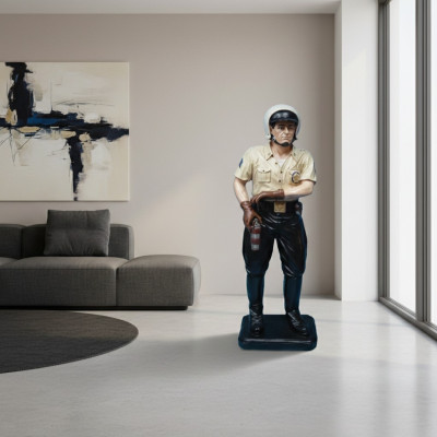 Decoration Shop Police Officer Highway Cop 105cm Statue USA Figure Sculpture Figures