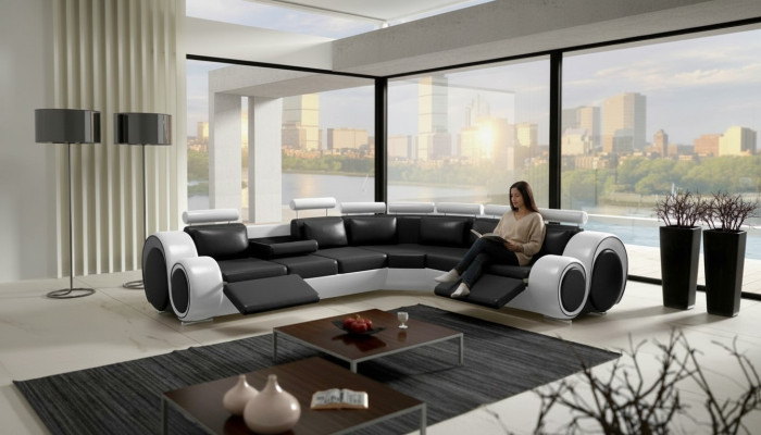 Berlin Corner Sofa with USB Upholstery Living Landscape Corner Set Relax Function