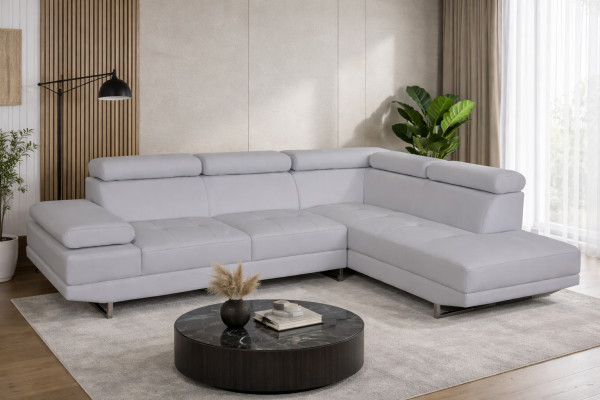 Corner leather with USB modern XXL couch living landscape leather sofa sofa L-shape B2003