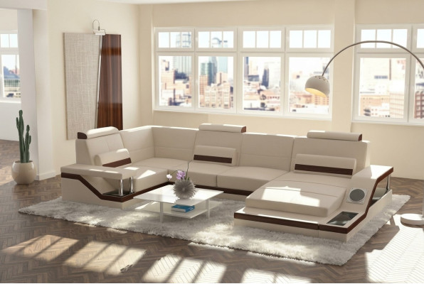 Living landscape sofa + USB upholstery seat corner sofa set textile fabric leather sofas