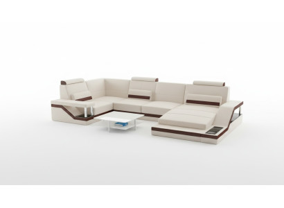Living landscape sofa + USB upholstery seat corner sofa set textile fabric leather sofas
