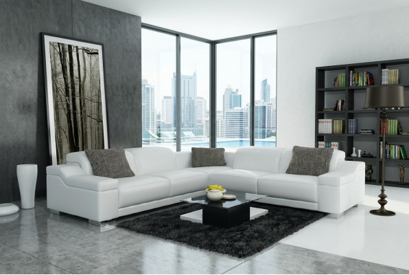 Living landscape upholstery corner sectional sofa with USB set landscape leather 2711D