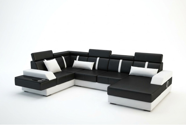 Designer living landscape corner couch + USB sofa cushion set leather sofa sofas new