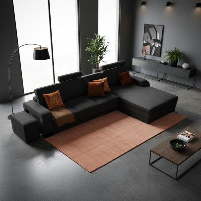 Exclusive leather corner sofa Stylish design for timeless elegance