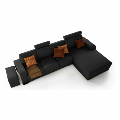 Exclusive leather corner sofa Stylish design for timeless elegance