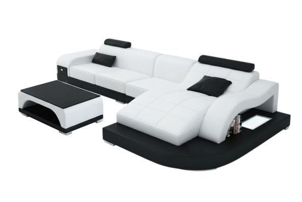 Corner sofa with USB, upholstered corner suite, living area corner couch, design sofa PHM3375