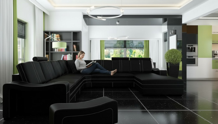 Leather sofa with USB living landscape corner sofa new set sofa XXL leather sofa couch