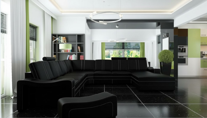 Leather sofa with USB living landscape corner sofa new set sofa XXL leather sofa couch