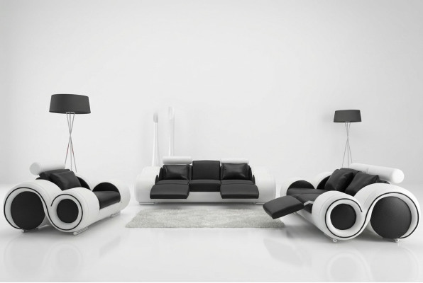 Leather sofa with USB living landscape 3+2+1 seater suite design modern sofa A1163D