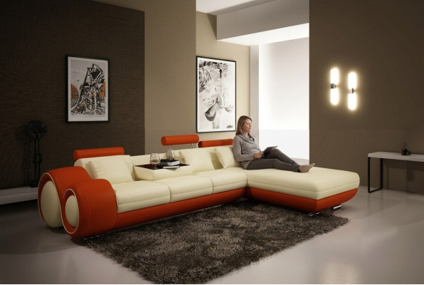 Leather sofa with USB living landscape corner sofa corner set design modern sofa A1163E