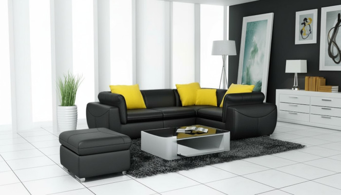 Leather sofa with USB living landscape corner sofa corner suite design modern sofa F3014C
