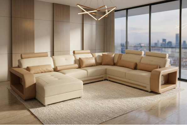 Corner sofa + USB cushioning corner living room landscape designer couches textile A1135