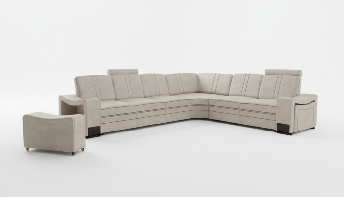 Fabric Couch Textile Upholstery Corner Couch Sofa + USB Corner Sofa Living Landscape Fabric Sofa