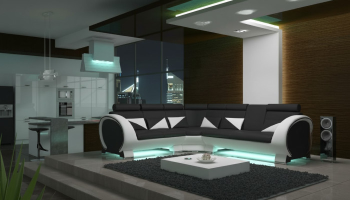 Corner sofa with USB leather sofa leather suite corner couch design sofa leather couch "VIGO"