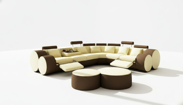 Designer leather sofa + USB corner couch sofa leather couch sofa living area made in EU