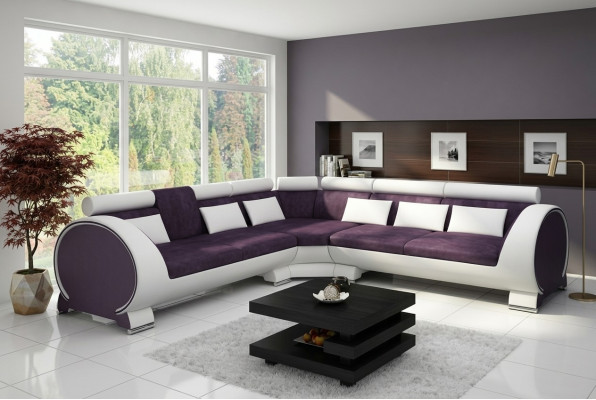 Corner Sofa VIGO "LT01" Corner Couch Sofa USB Corner Set Leather Sofa Leather Textile Fabric