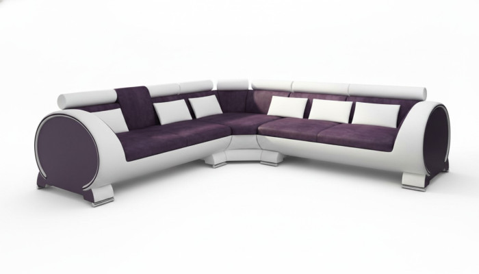 Corner Sofa VIGO "LT01" Corner Couch Sofa USB Corner Set Leather Sofa Leather Textile Fabric