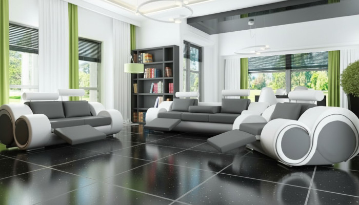 Leather Sofa Living Room Set 321 Seat USB Sofa Set Upholstered Furniture BERLIN Couch