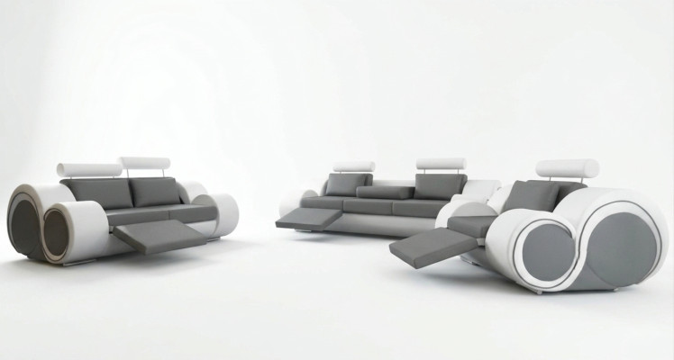 Leather Sofa Living Room Set 321 Seat USB Sofa Set Upholstered Furniture BERLIN Couch