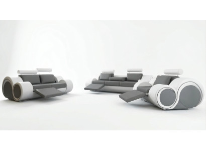 Leather Sofa Living Room Set 321 Seat USB Sofa Set Upholstered Furniture BERLIN Couch
