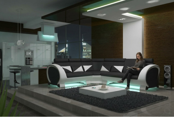 Designer corner sofa landscape, sofa + USB upholstered suite, lounge sofas, couches.