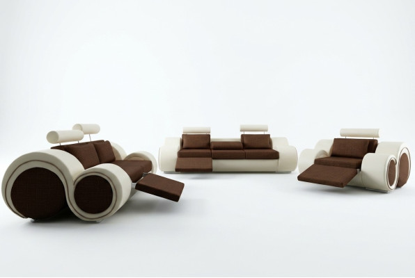 Designer sofa set 3+2+1 with USB upholstered sofa suites brown couch set