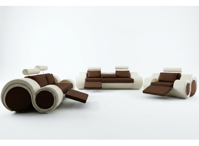 Designer sofa set 3+2+1 with USB upholstered sofa suites brown couch set