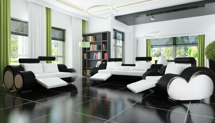 Sofa set + USB upholstery 3+2+1 sofa suite designer lounge relax upholstery set