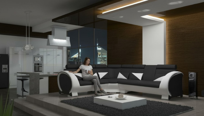 CORNER SOFA CORNER COUCH DESIGN *COLOR CHOICE* SOFA +USB, LEATHER LEATHER SOFA LEATHER SUITE