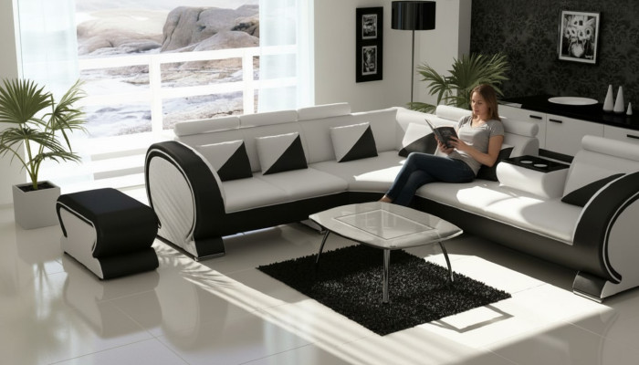 Designer corner sofa +USB sofa upholstery set lounge sofas couches living landscape