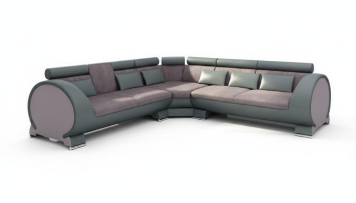 Corner sofa VIGO "LT01" corner couch + USB, sofa corner set leather sofa leather textile fabric