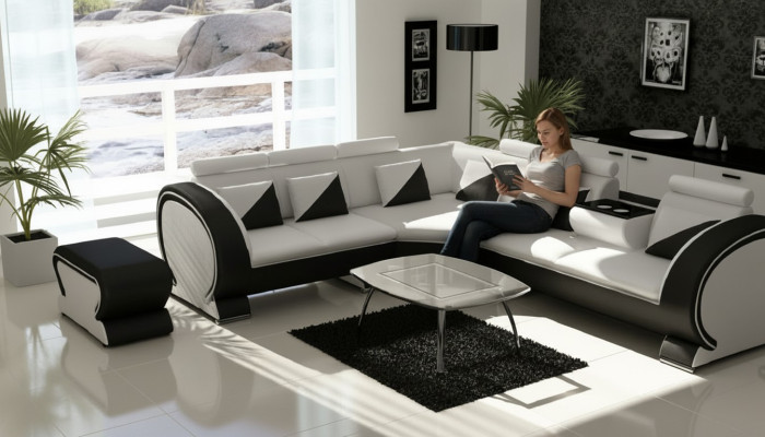 Designer corner sofa living area sofa + USB upholstery set lounge sofas couches