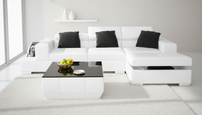 Leather sofa with USB living landscape corner sofa corner set design modern K5006D