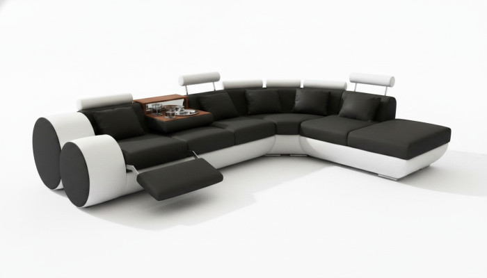 Ledersifa Sofa Leather Couch USB Suite XXL Living Landscape Corner Sofa Custom-Made