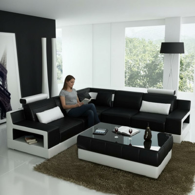 LEATHER SOFA USB COUCH BED FUNCTION SUITE LIVING ROOM UPHOLSTERY Custom-Made