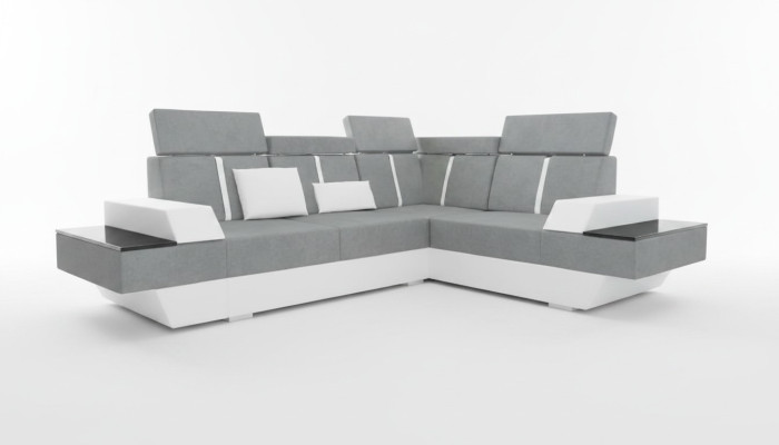 Designer corner sofa living landscape sofa with USB couch fabric textile leather patented