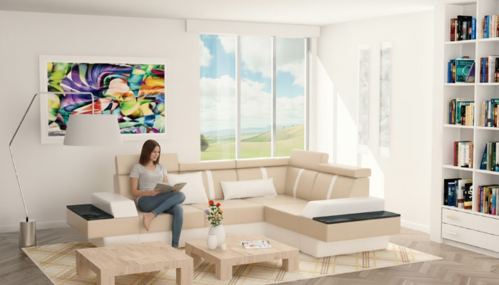Designer living room corner couch new couch sofa upholstered leather sofa + USB, suite.