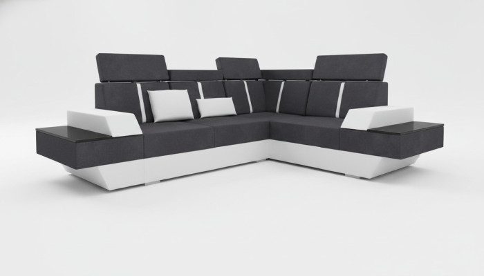 Design corner sofa + USB living landscape sofa corner sofa fabric leather custom-made new