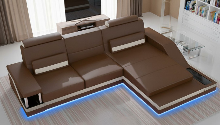 Corner sofa living area sofa +USB corner suite leather textile fabric custom-made