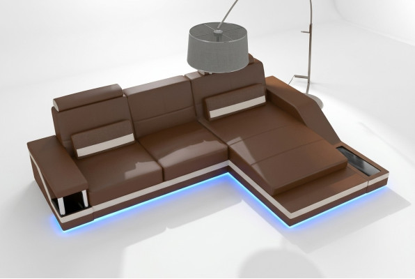 Corner sofa living area sofa +USB corner suite leather textile fabric custom-made