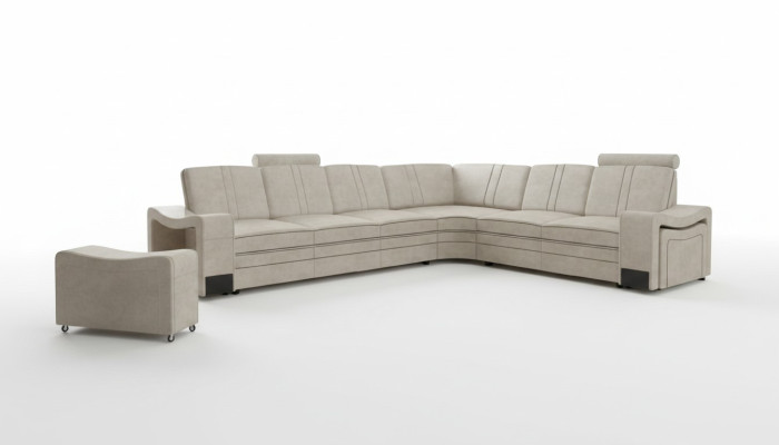 Fabric couch, textile upholstery corner couch, sofa with USB, corner sofa, living area, fabric sofa