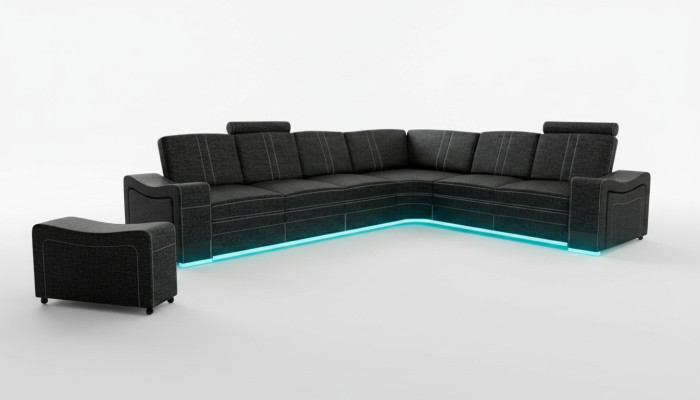 Fabric couch sofa corner living landscape textile upholstery corner couch custom-made USB