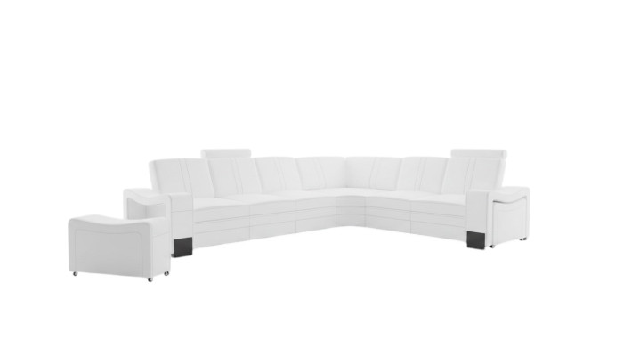 XXL LEATHER SOFA LIVING AREA Custom-made LEATHER CORNER SOFA SUITE with USB