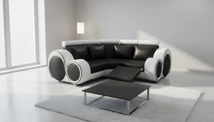 Leather sofa living landscape couch design corner sofa Berlin sofa custom-made USB