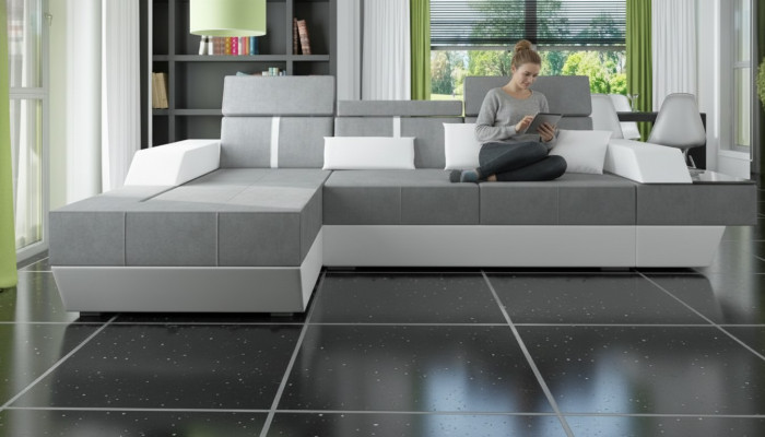 Fabric sofa corner sofa textile fabric living landscape upholstery new textile sofa sofa + USB