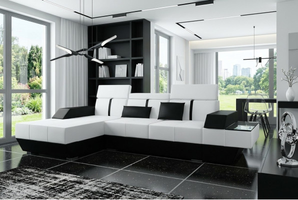 Leather sofa with USB, corner sofa, sectional couch, leather couch, upholstered corner, custom-made