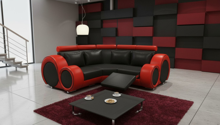 LEATHER SOFA with USB DESIGN CORNER SOFA BERLIN SOFA SET UPHOLSTERY Custom-Made New