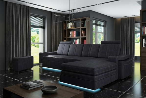 Fabric sofa with USB, upholstery set corner, new textile couch, corner sofa, fabric sofa.